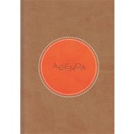   Naptár, tervező, A5, napi, DAYLINER "Central", barna-narancs