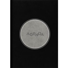   Naptár, tervező, A5, napi, DAYLINER "Central", fekete-szürke