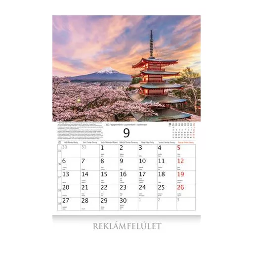Naptár, fali, CSG "Világörökség helyszínei"