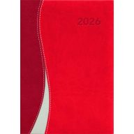   Naptár, tervező, A5, napi, DAYLINER "Dubai", piros-piros