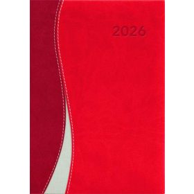   Naptár, tervező, A5, napi, DAYLINER "Dubai", piros-piros