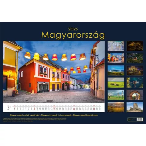 Naptár, fali, DAYLINER, "Magyarország"
