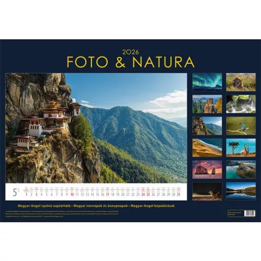 Naptár, fali, DAYLINER, "Foto&Natura"