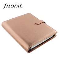   Kalendárium, gyűrűs, betétlapokkal, A5 méret, FILOFAX, "Saffiano Metallic", rózsaarany