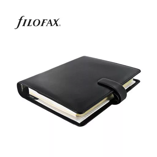 Kalendárium, gyűrűs, betétlapokkal, A5, FILOFAX "Metropol", fekete