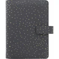   Kalendárium, gyűrűs, betétlapokkal, personal méret, FILOFAX, "Confetti", fekete
