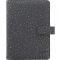 Kalendárium, gyűrűs, betétlapokkal, personal méret, FILOFAX, "Confetti", fekete