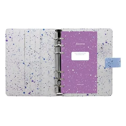 Kalendárium, gyűrűs, betétlapokkal, personal méret, FILOFAX, "Expressions", kék