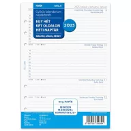   Kalendárium betét, tervező, Filofaxhoz, pocket méret, heti, 1 hét/2 oldal, 2025