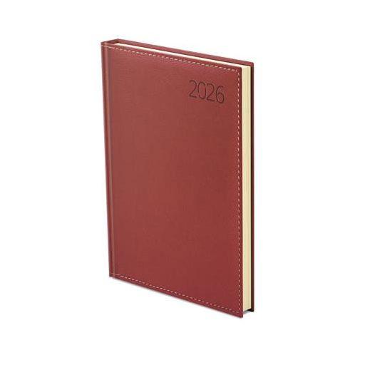 Naptár, tervező, A5, napi, műbőr, TOPTIMER, "Business", bordó