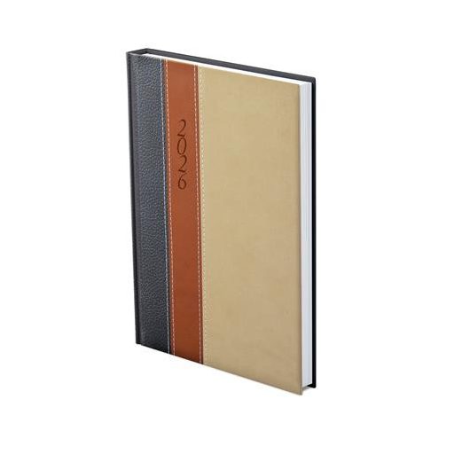 Naptár, tervező, B5, heti, TOPTIMER "Fashion", antracit-barna-bézs