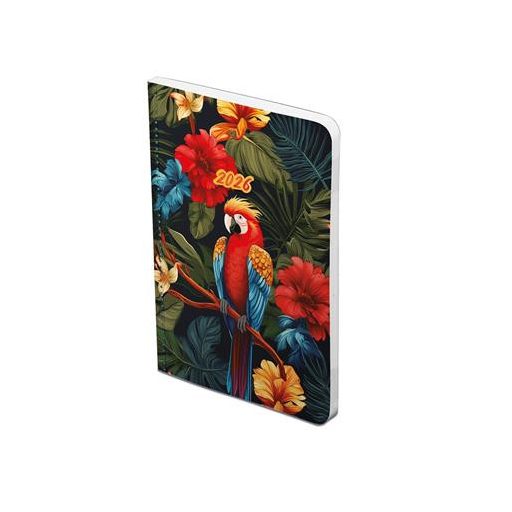 Naptár, tervező, B6, heti, TOPTIMER, "Joy flexi", papagáj