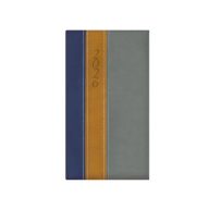   Zsebnaptár, álló elrendezésű, TOPTIMER, "Fashion", kék-okker-szürke