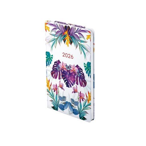 Naptár, tervező, A5, heti, keskeny, TOPTIMER, "Joy", pálma