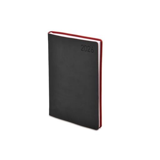 Naptár, tervező, B6, heti, TOPTIMER "Madeira", fekete-bordó