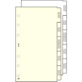   Kalendárium betét, elválasztólap, "M", SATURNUS, chamois