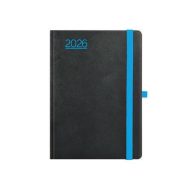   Naptár, tervező, B6, heti, TOPTIMER, "Nero", fekete-kék