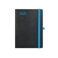   Naptár, tervező, A5, heti, TOPTIMER, "Nero", fekete-kék