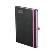  Naptár, tervező, A5, heti, TOPTIMER, "Nero", fekete-pink