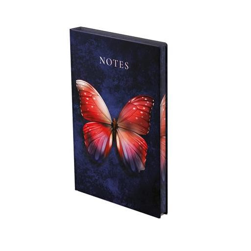 Jegyzetfüzet, A5, vonalas, 96 lap, TOPTIMER "Notes", piros pillangó