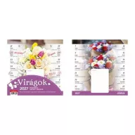 Naptár, fali, mágneses, kétheti, TOPTIMER, virágok