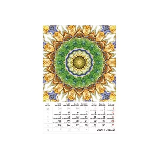 Naptár, fali, TOPTIMER "Mandala"
