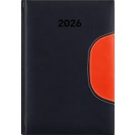   Naptár, tervező, A5, napi, DAYLINER "Memphis", fekete-narancs