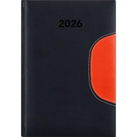   Naptár, tervező, A5, napi, DAYLINER "Memphis", fekete-narancs