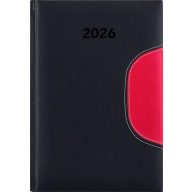   Naptár, tervező, A5, napi, DAYLINER "Memphis", fekete-piros