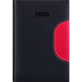   Naptár, tervező, A5, napi, DAYLINER "Memphis", fekete-piros