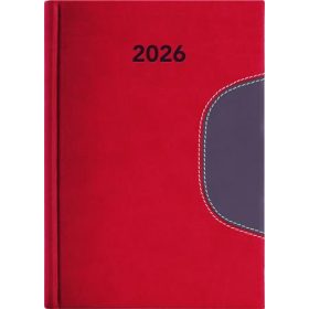   Naptár, tervező, A5, napi, DAYLINER "Memphis", piros-szürke