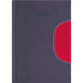   Naptár, tervező, A5, napi, DAYLINER "Memphis", szürke-piros