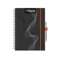   Naptár, tervező, A5, heti, DAYLINER, "InSpiral", fekete-narancs