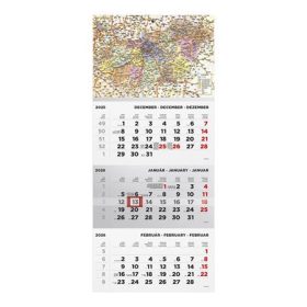   Naptár, speditőr, három hónapos, egy tömbős, TOPTIMER, "Magyarország térkép"