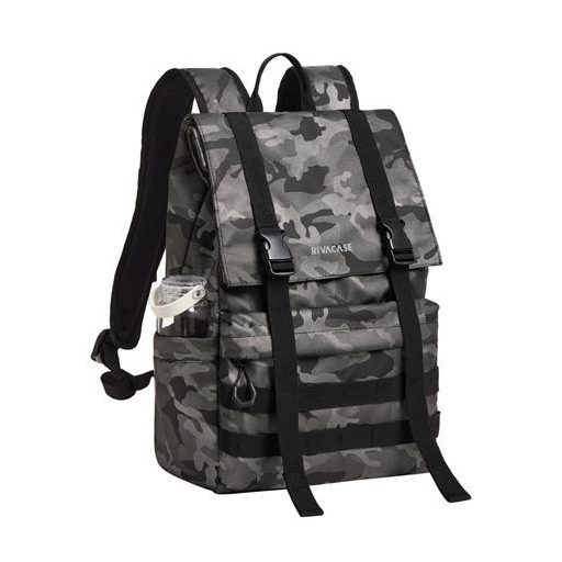 Notebook hátizsák, 15,6", rolltop, 15L, RIVACASE "7621 Sherwood", szürke-terepminta