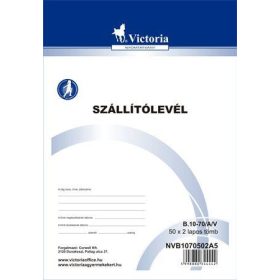   Nyomtatvány, szállítólevél, 50x2, A5, VICTORIA PAPER "B.10-70", 10 tömb/csomag