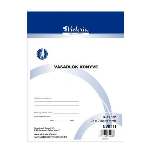 Nyomtatvány, vásárlók könyve, 25x2, A4, VICTORIA PAPER "B.11-1", 10 tömb/csomag