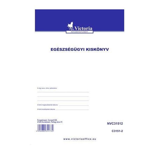 Nyomtatvány, egészségügyi kiskönyv, A6, VICTORIA PAPER "C.3151-2"