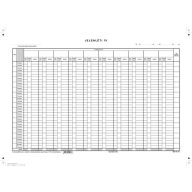   Nyomtatvány, jelenléti ív, 1 hónap-10 fő, A3, VICTORIA PAPER "C.60-3"