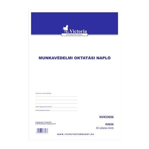 Nyomtatvány, munkavédelmi oktatási napló, 40 oldal, A4, VICTORIA PAPER, 10 tömb/csomag