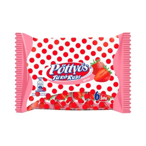 Tejdesszert Pöttyös Rudi 6*30g eper
