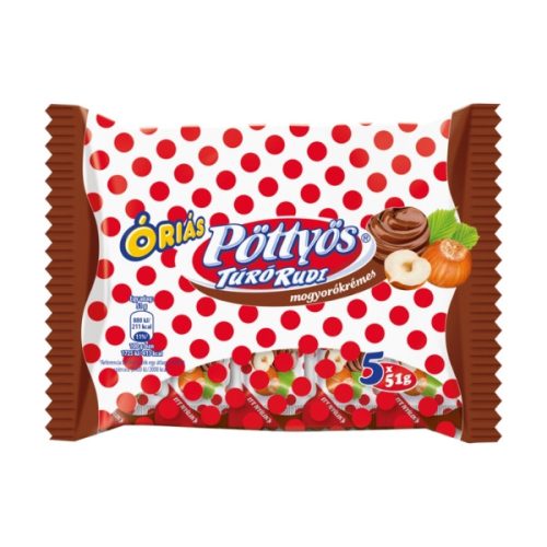 Tejdesszert Pöttyös óriás Rudi 5x51g mogyorókrémes
