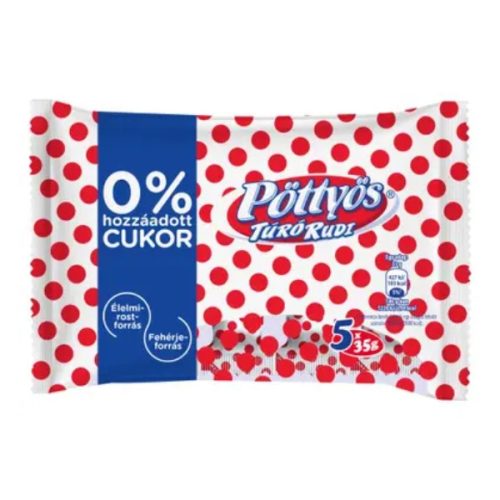 Tejdesszert Pöttyös Rudi 5*35g Hozzáadott cukor nélkül