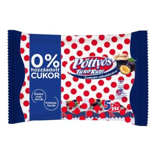 Tejdesszert Pöttyös Rudi 5*35g szatmári szilvalekváros Hozzáadott cukor nélkül