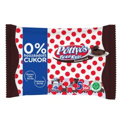 Tejdesszert Pöttyös Rudi 0% Brownie ízű 5*35g