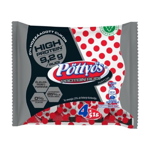 Tejdesszert Pöttyös Rudi 4*51g Proteines Natúr