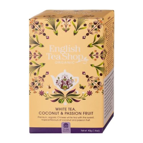 Tea English Tea Shop - Fehér bio tea Kókuszos & Maracujás (20 filter, 40g)