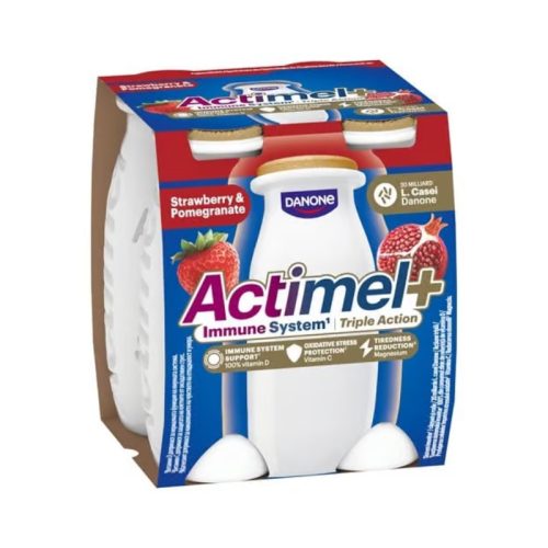 Ivójoghurt Actimel+ Triple Action eper-gránátalma 4*100g