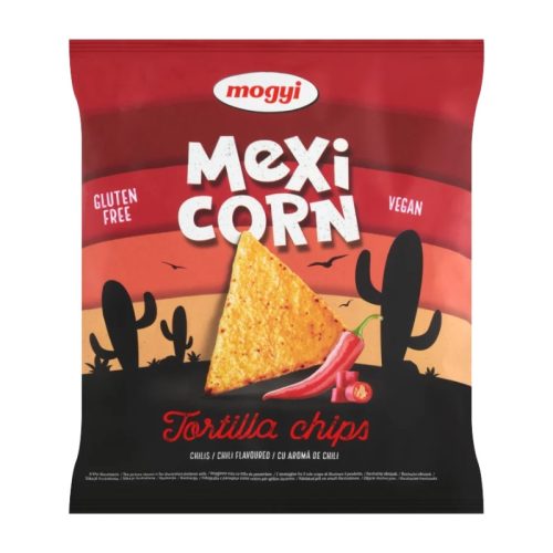 Tortillachips MOGYI Mexi Corn chilis, gluténmentes 90g