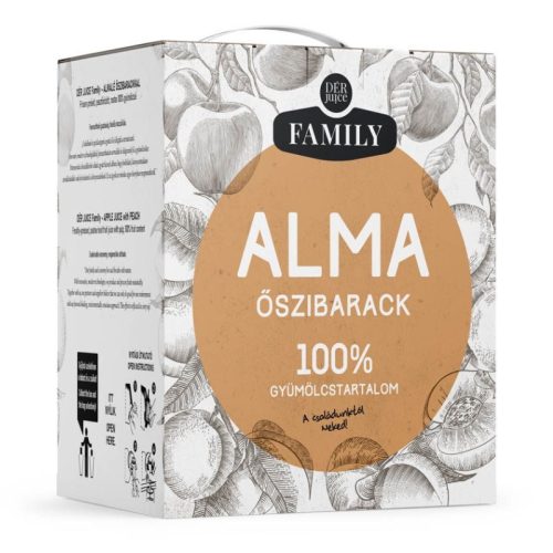 Gyümölcslé DÉR JUICE Family Almalé Őszibarackkal 3 l